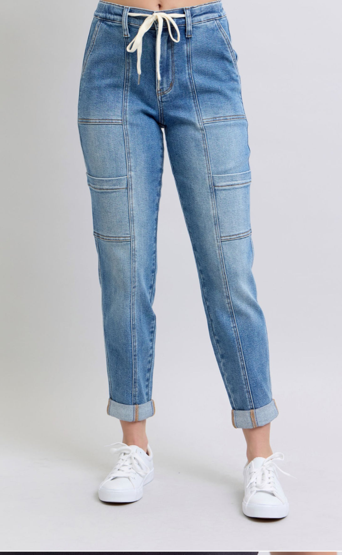 High Waist Cuffed Cargo Jogger