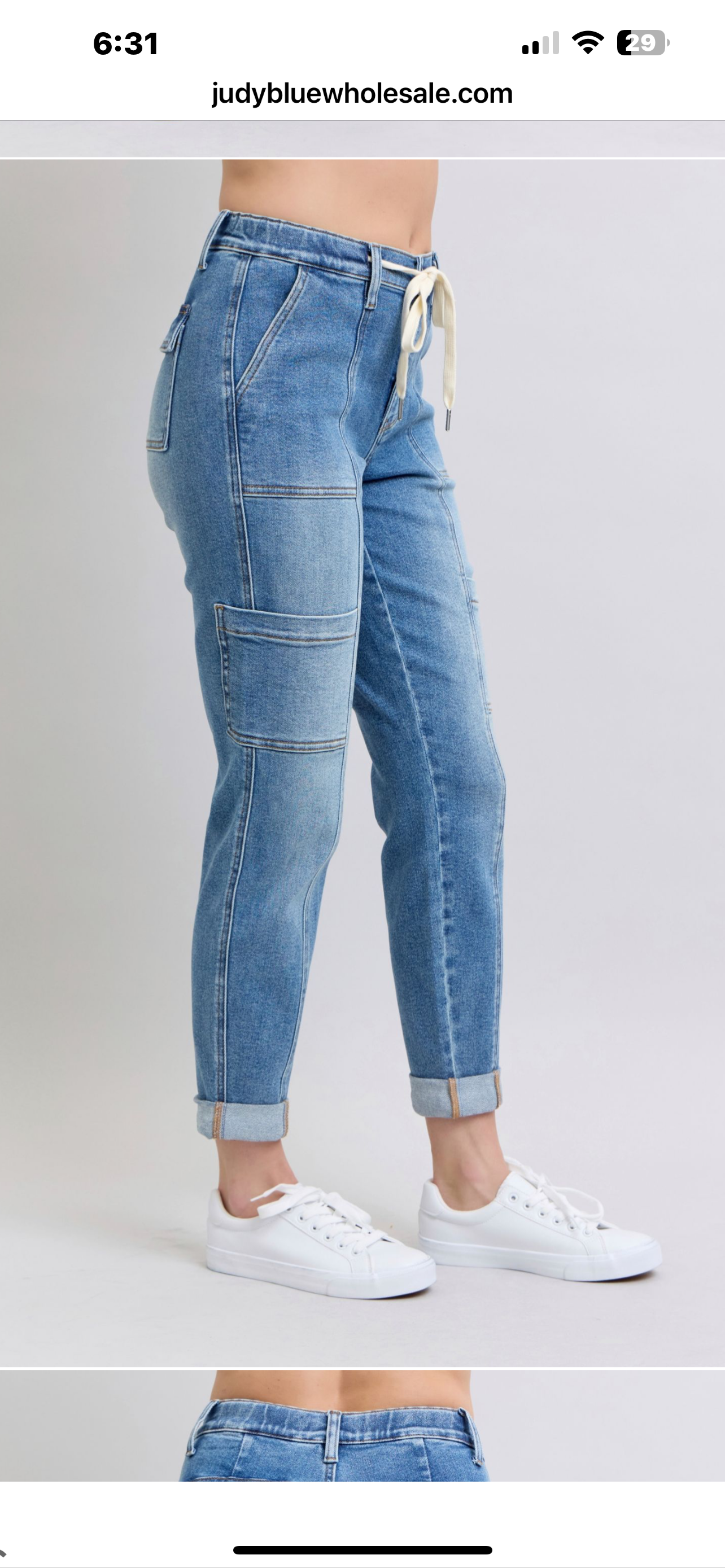 High Waist Cuffed Cargo Jogger