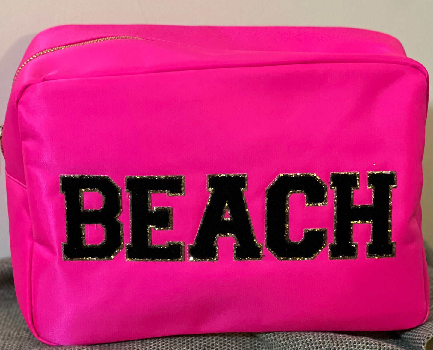 Chenile Cosmetic Bags BEACH, SWIM, TAN