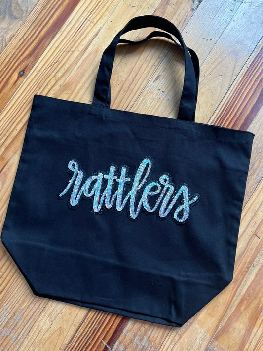 Rattler Sequin Black Tote