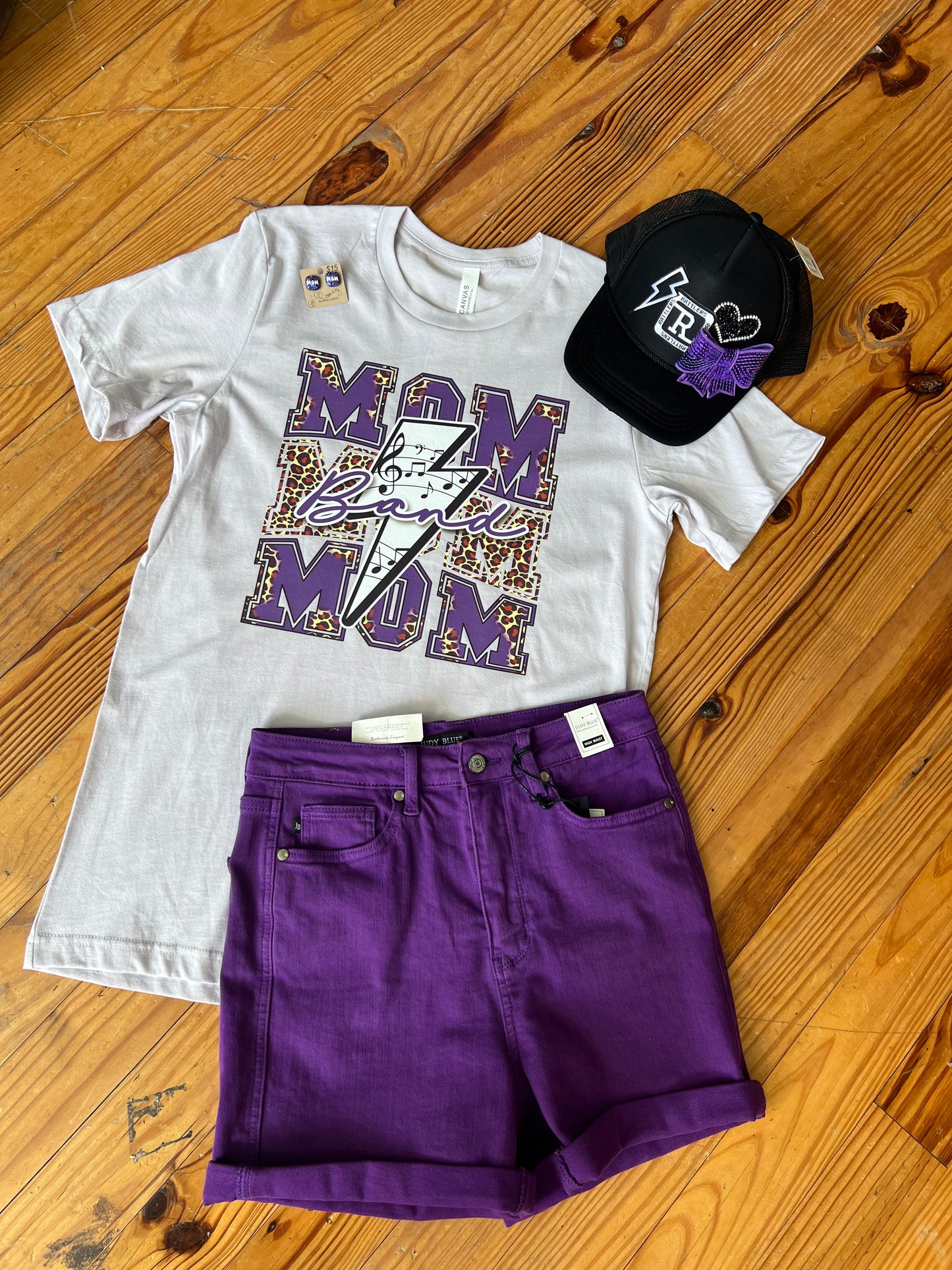 Band Mom Tee on Lilac Bella Canvas