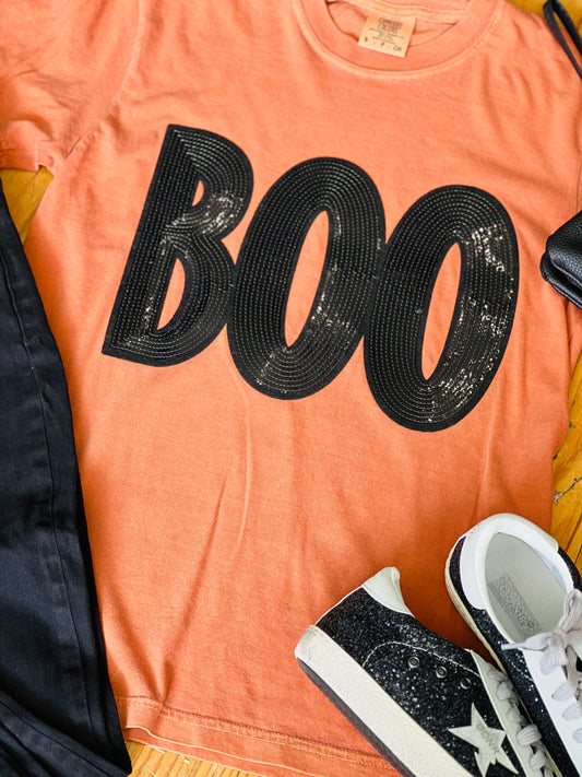 Sequin BOO Comfort Color Tee