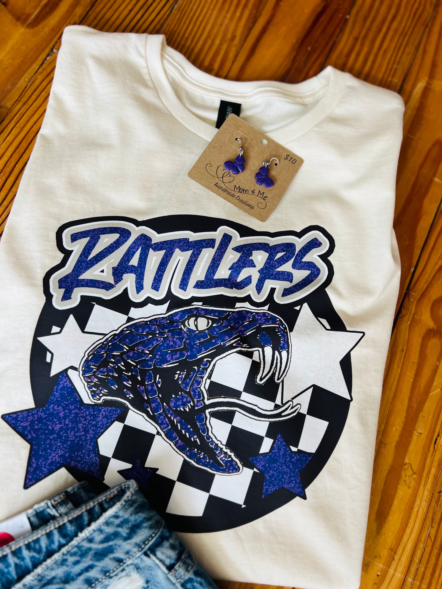 Glitter Rattler Check Tee