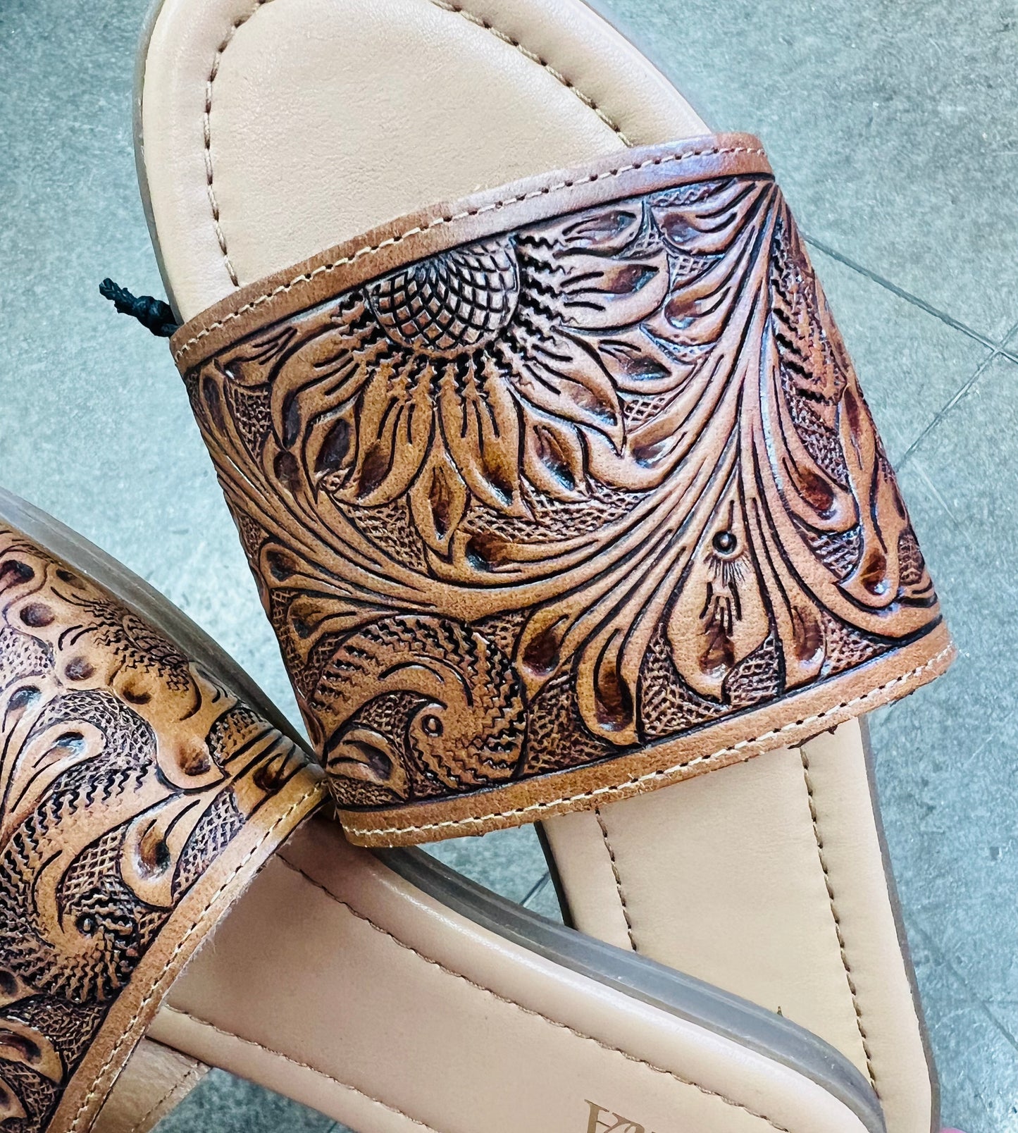 Tooled Leather Sandals