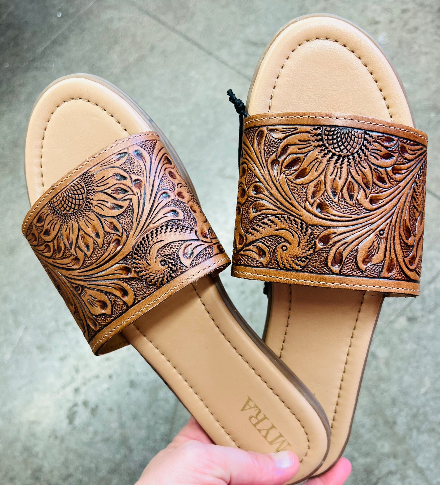 Tooled Leather Sandals