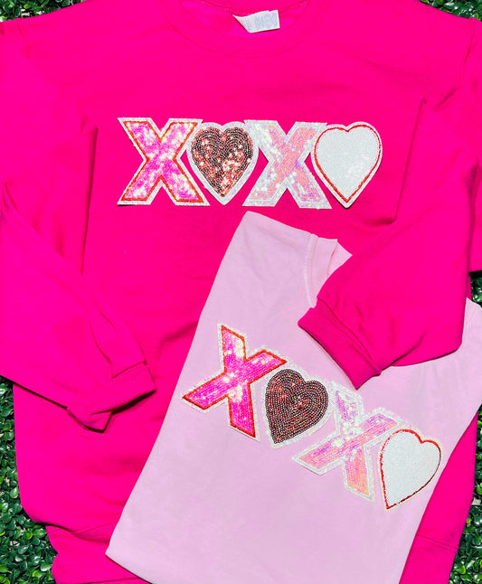 Sequin XOXO Crewneck