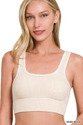 Square Neck ribbed Bra with Pads