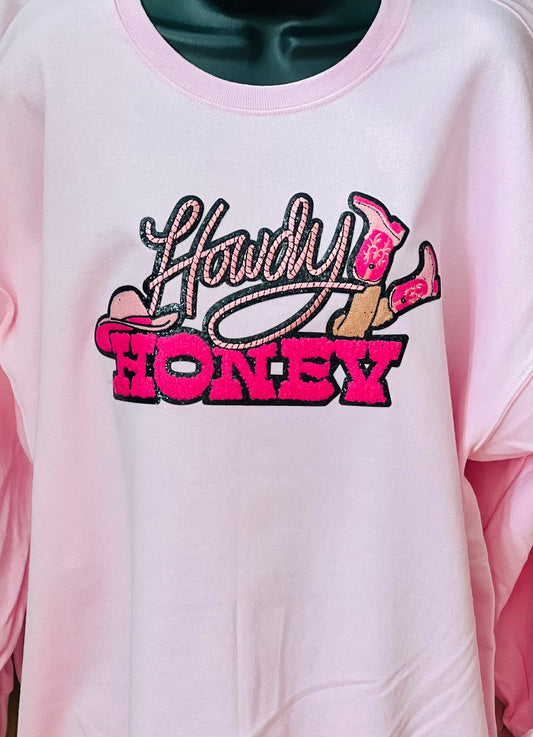 Howdy Honey Pink Crewneck