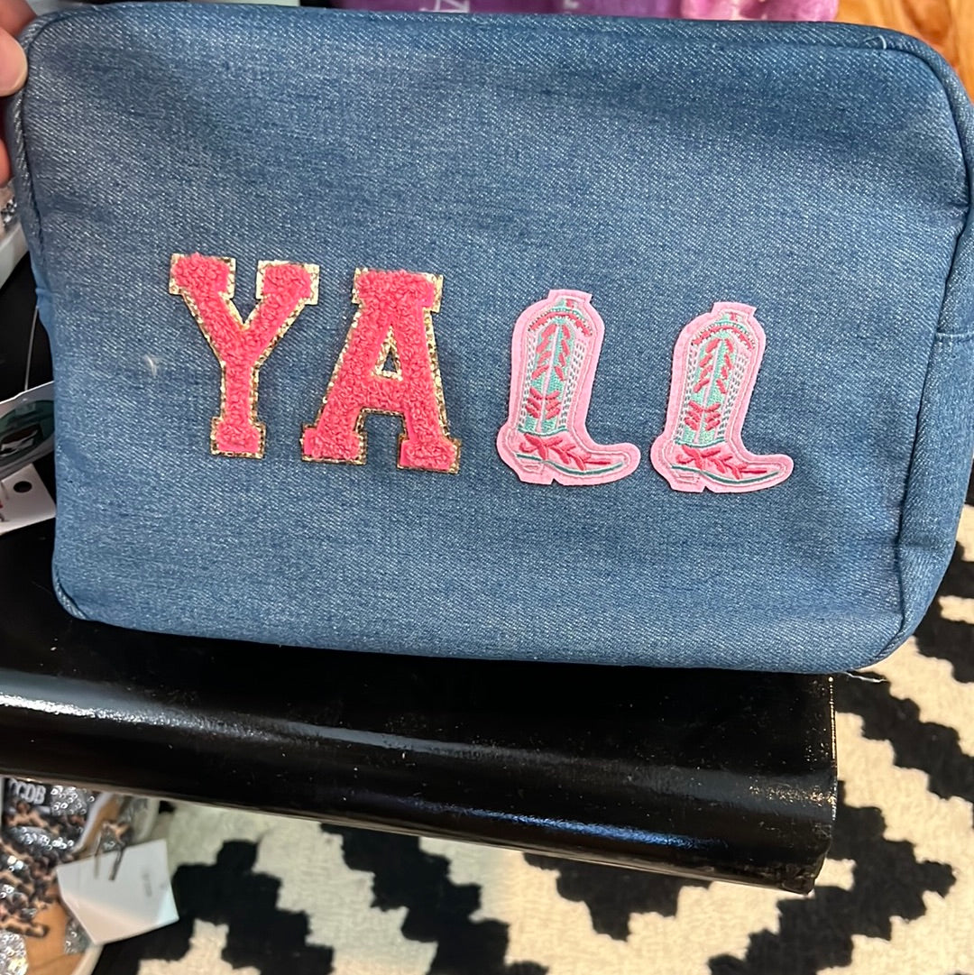 YALL chenille cosmetic bag