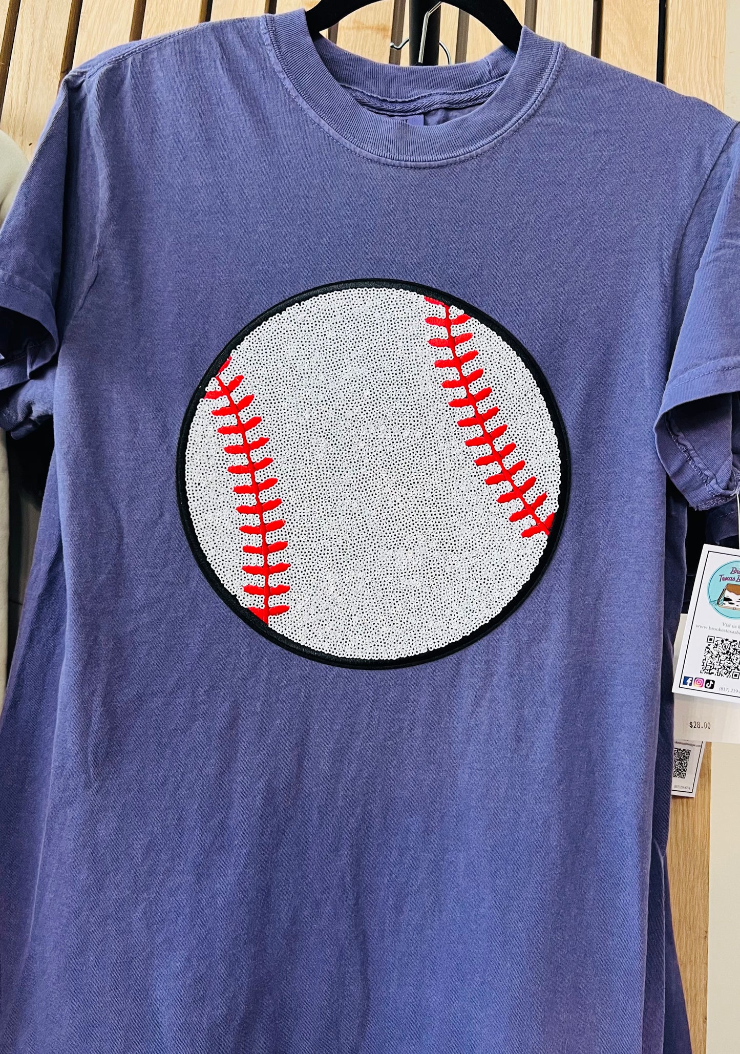 Sequin Baseball Comfort Color Tee